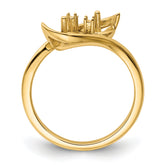 14k 6mm Pearl & Diamond Ring Mounting (No Stone Included)